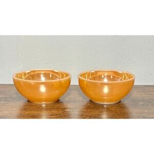 Vintage Fire King Anchor Hocking Peach Luster 5” Ice Cream Desert Bowls Set of 2